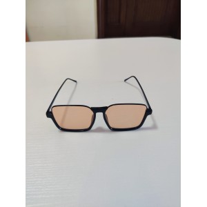 Fashion Style Half Frame Transparent Brown Sunglasses